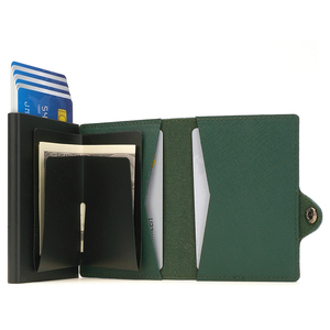 <span class=keywords><strong>Portafoglio</strong></span> Smart Pop-up per Carte di Credito con Blocco RFID, Sottile in Pelle Saffiano <span class=keywords><strong>Verde</strong></span>, <span class=keywords><strong>Portafoglio</strong></span> Metallico per <span class=keywords><strong>Uomo</strong></span> - Product Image 4