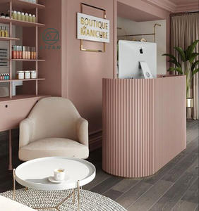 Mostrador de color rosa personalizado para salón de oficina, Mostrador de salón, spa, mostrador de recepción, diseño moderno - Product Image 1