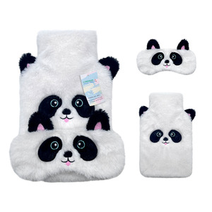 <span class=keywords><strong>Bouillotte</strong></span> en caoutchouc de haute qualité 1L 2L avec housse en peluche Panda et masque pour les yeux, chauffe-mains, design animalier, vente en gros - Product Image 1