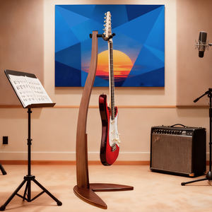 DEDO Portable <strong>Wholesale</strong> <strong>Musical</strong> <strong>Instrument</strong> Accessories Height Customized Professional Durable Wood Guitar Stand Polished Finish - Product Image 4