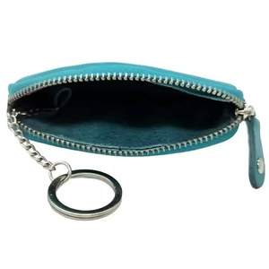 Sac à main miniature de luxe fait main pour femme, étui à clés en cuir véritable coloré personnalisé, fermeture éclair, portefeuille élégant et tendance - Product Image 1