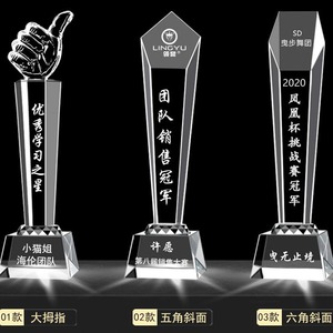 K9 Crystal <b>Trophy</b> Geometric Shape Laser <b>Engraved</b> Uv Printing Durable Award For Recognition - Product Image 4