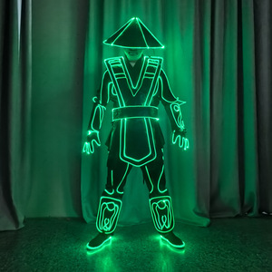 Traje Fluorescente con Luces para Actuaciones Escénicas, Unisex, Traje de Baile con Luces Eléctricas, Ropa de Fantasía con Fibra Óptica, Atuendo de Héroe - Product Image 3