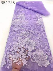 Phi hồng đính cườm Ren Vải thêu ren với <span class=keywords><strong>sequin</strong></span> pháp lưới Wedding Ren Vải cho phụ nữ - Product Image 3