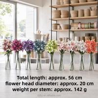Künstlicher Lilienstrauß mit 9 Blütenköpfen, 56 cm langer Stiel, Hochzeits- und Heimtisch-Dekoration, Blumenschmuck