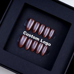 Lot de 10 <span class=keywords><strong>faux</strong></span> <span class=keywords><strong>ongles</strong></span> en acrylique faits à la main, forme amande, couverture complète, qualité supérieure, vente en gros pour salon de manucure - Product Image 6