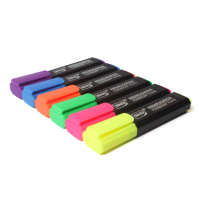 Set de stylos surligneurs à encre allemande 12 couleurs personnalisables Marqueurs plats obliques de taille normale avec clip pour l'école Petit lot en vrac