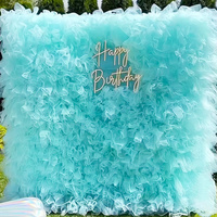 Dinding latar belakang kain tulle berumbai warna pastel lembut, latar belakang kain organza gelembung untuk dekorasi pesta pernikahan dan ulang tahun