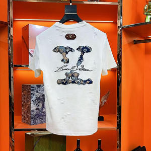 Nueva Camiseta de Diseño para Hombre, Cuello Redondo, Bordado, Manga Corta, Algodón, Informal - Product Image 4