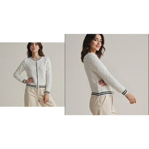 <span class=keywords><strong>Cardigan</strong></span> <span class=keywords><strong>Bianco</strong></span> Chic Francese 2026 da Donna, Maglione <span class=keywords><strong>Lungo</strong></span> a Maniche Lunghe con Bottoni in Perla e Collo a O, Elegante Cappotto Primaverile - Product Image 5
