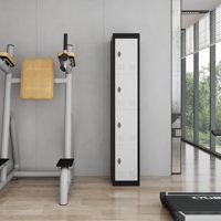 Casier de rangement métallique moderne avec 4 portes et 3 étagères, armoire de rangement pour salle de sport, école, bureau, maison, entrepôt