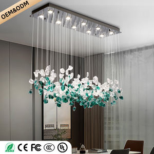 Lámpara de Techo para Comedor, Estilo Nórdico, para Villa Dúplex, Lámpara Colgante de Cristal Verde, Lámpara LED de Techo Alto para Sala de Estar - Product Image 2