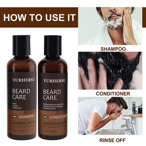 YURHERSU <span class=keywords><strong>Coffret</strong></span> de Nettoyage Profond pour Barbe <span class=keywords><strong>Homme</strong></span> Marque Privée - Shampoing, Après-Shampoing et Kit de Croissance pour le Visage à Domicile - Product Image 4