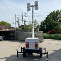 Tour d'éclairage mobile portable de 7 m de hauteur avec 4*400W LED, alimentée au diesel, pour sites miniers et de construction