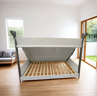 Verzaubertes Massivholz-Dreieckrahmen-Himmelbett für Kinder Einfache Montage Dachdesign Modernes Schlafzimmer Kinder-Spielzelt