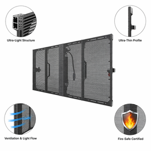 P3.91-7.81 See Through LED Video <b>Wall</b> Outdoor Full Color Transparent LED Screen 55% Transmittance Glass Window <b>Display</b> - Product Image 4
