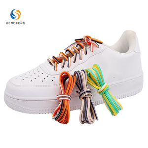 Nouvelles lacets de sport en polyester multicolores (noir et blanc) à cordon de serrage semi-circulaire ovale pour chaussures homme et femme - Product Image 1