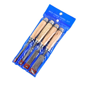 Ensemble de ciseaux à bois Firmer, 4 pièces, 1/4, 1/2, 3/4, 1 pouce, outils de sculpture sur bois avec manche en bois pour la menuiserie - Product Image 1