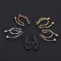Anneau de nez en acier chirurgical sans perçage, clip de septum, faux piercing, anneaux de septum en fer à cheval