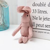 Nouvelle Peluche Lapin à Longues Jambes en Lin, Figurine Mignonne pour Décoration et Cadeau