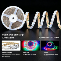 Bande LED COB RVBIC Numérique Adressable en Gros, 720 LED, Couleurs Complètes, 24V, 10mm, pour Projets d'Affichage Dynamique de Contours de Bâtiments et de Repères