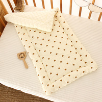 Matelas de poussette pour bébé imprimé ours dessin animé doux mousseline nouveau-né coussin de poussette respirant et doux pour la peau lavable en Machine