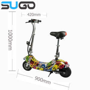 <span class=keywords><strong>Trottinette</strong></span> électrique colorée avec siège et amortisseur, <span class=keywords><strong>trottinette</strong></span> de loisirs au design graffiti de clown - Product Image 4