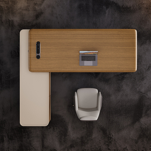 Boss Executive <strong>Desk</strong> High-End Feel Lighting <strong>Large</strong> MDF Modular Office <strong>Desk</strong> Chair Set Modern Healthy Office - Product Image 4