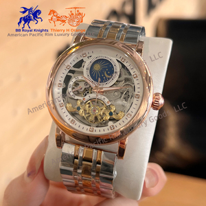 Reloj Mecánico Automático de Lujo Longnes de Fábrica China para Hombre, Diseño de Fase Lunar, Correa de Cuero Impermeable, Longinesing - Product Image 4