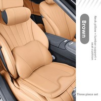 Coussin de siège en cuir véritable pour toute la gamme de voitures, appui-tête en mousse à mémoire de forme, coussin de soutien lombaire, accessoires intérieurs de voiture confortables