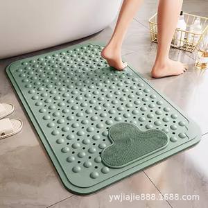 Alfombrilla de Baño Antideslizante de TPE Sólido Beige con Orificios de Drenaje, Ventosas, Lavable a Máquina, Diseño Moderno, Alfombrilla de Ducha para <span class=keywords><strong>Masaje</strong></span> de Pies, Alfombrilla para Bañera - Product Image 3