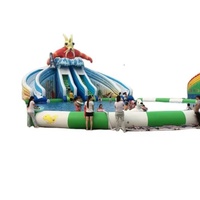 Toboggan aquatique gonflable commercial de grande taille Wolong, toboggan aquatique gonflable personnalisé pour aire de jeux aquatique intérieure