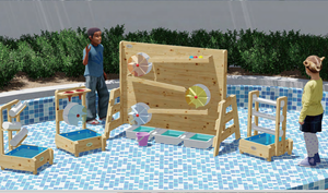 Conjunto de muebles educativos para aula al aire libre, juego de agua de Material de madera maciza para niños, para guardería <span class=keywords><strong>Montessori</strong></span> - Product Image 2