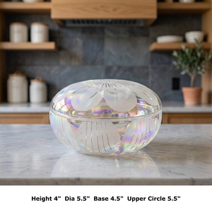 Pot à bougie en verre cristal, lanterne décorative, diffuseur de lumière floral givré, lampe de table, décoration de chevet, décoration intérieure, Noël, 4 oz - Product Image 3