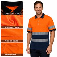 Polo de sécurité fluorescent haute visibilité respirant avec logo personnalisé, classe 1 ANSI, vente en gros directe d'usine