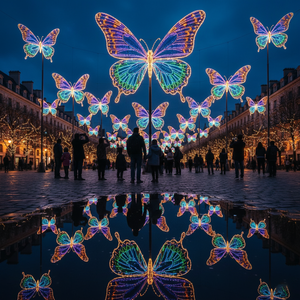 Escultura de luz LED de pájaros voladores para exteriores, decoración elegante de paloma blanca para City Plaza y Festival Display - Product Image 4