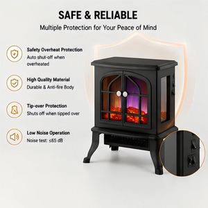 Poêle Chauffant Portable Autonome PTC 2000W avec Éclairage et Design Moderne pour Usage Domestique, Extérieur et Hôtelier, avec Effet de Cheminée 3D - Product Image 4