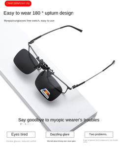 Lunettes <span class=keywords><strong>de</strong></span> soleil unisexes à la mode pour conducteur avec <span class=keywords><strong>lentilles</strong></span> <span class=keywords><strong>de</strong></span> vision nocturne Lunettes <span class=keywords><strong>de</strong></span> soleil à clipser polarisées en PC noir à monture verte pour hommes - Product Image 4