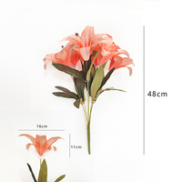 Großhandel 7 Köpfe Künstliche Lilie Blumen sträuße Lila Weiß Rosa Lilie Blumen für Hochzeit Home Hotel Blumen arrangement Party Dekor