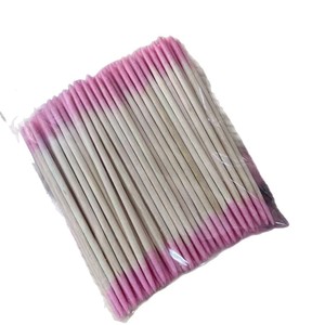 Hisopos de manicura desechables de doble punta, color rosa, para limpieza de ranuras de uñas, herramienta de limpieza de algodón puntiagudo para cejas y tatuajes - Product Image 5