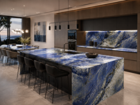 Dalles de granit bleu fantaisie pour îlots de cuisine, comptoirs, tables à manger, tables basses, tables d'appoint et meubles-lavabos de salle de bain