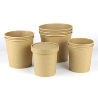 Bol à nouilles en papier kraft isotherme jetable de qualité alimentaire 100% écologique et biodégradable pour aliments chauds, personnalisable