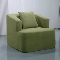 Fauteuil d'appoint moderne vert compressé sous vide en mousse, meuble de salon en gros