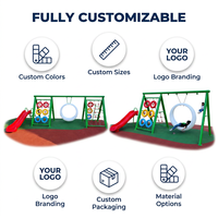 Structure de jeu personnalisée SageDelightRides avec toboggan à anneaux, poteau en acier galvanisé LLDPE pour enfants, fabricant pour centres de vacances