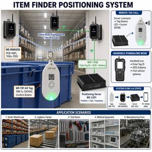 Sistema Inteligente de Rastreo de Activos RFID, Etiqueta con PoE, Zigbee Gateway, IP67, Localizador Acústico-Óptico, IoT Industrial para Inventario de Almacén - Product Image 3
