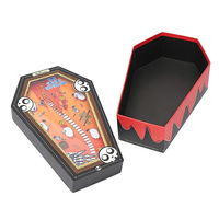Boîte cadeau haut de gamme réutilisable en forme de cercueil lumineux pour Halloween, avec couvercle et base, éclairage LED et gaufrage, adaptée aux aliments