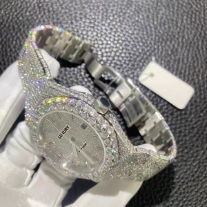 Lujo Hip Hop Bust Down VVS1 Moissanite Relojes para hombres Pass Diamond Tester - Product Image 5