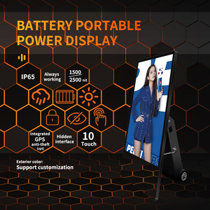 ป้ายดิจิทัลแบบพกพาขนาด 43 นิ้ว ใช้พลังงานจากแบตเตอรี่ ตั้งพื้น แสดงผลแบบอัลตร้าสลิม เคลื่อนย้ายได้ จอแอลซีดีสำหรับโฆษณา - Product Image 2
