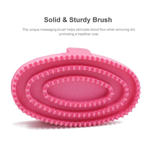 Tamaño de La Palma Goma Pet Hair Grooming <span class=keywords><strong>Curry</strong></span> Horse Comb Masaje Cepillo de ducha para perros y gatos - Product Image 5