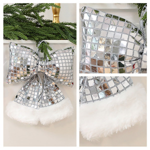 Pita Berkilau QEANM dengan Ikat Kawat 5.5" Pita Natal Metalik Siap Pakai untuk Pembungkus Kado - Product Image 6